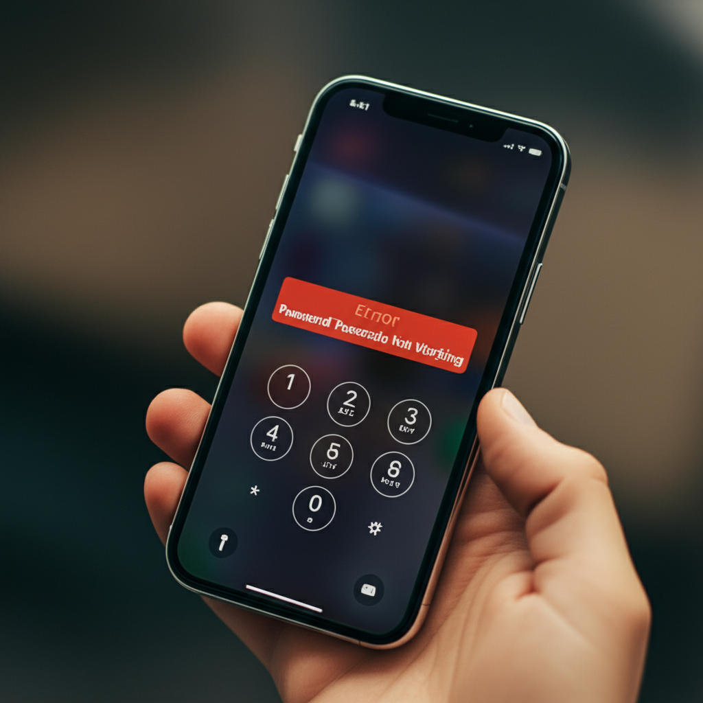 Generate a high-quality, relevant image prompt for an article about: How to Fix iPhone Passcode Not