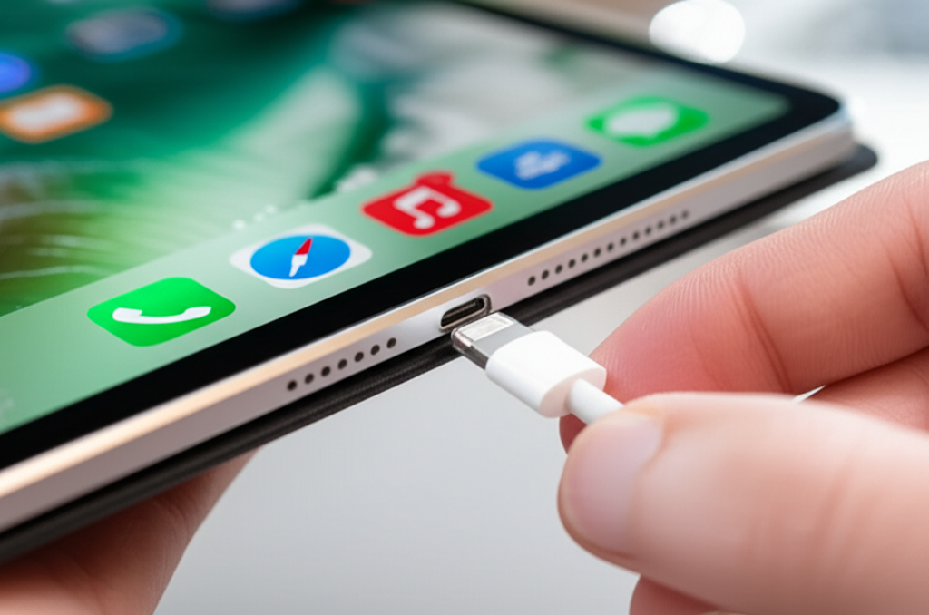 Generate a high-quality, relevant image prompt for an article about: How To Fix iPad Not Charging: E