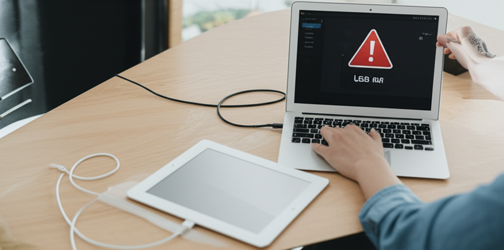 Generate a high-quality, relevant image prompt for an article about: How to Fix iPad USB Not Recogni